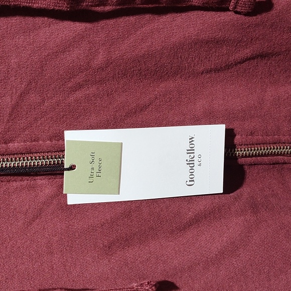 Men's Burgundy Zip-Up Hoodie,Size: XL, Nwt - Picture 6 of 8